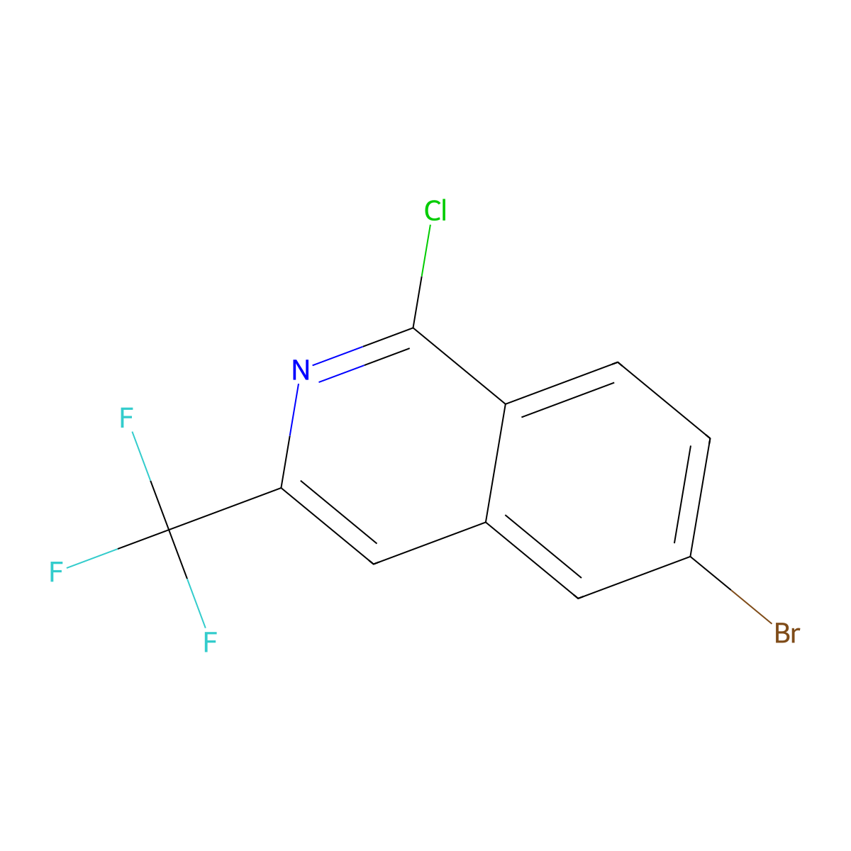6-Bromo-1-chloro-3-(trifluoromethyl)isoquinoline molecular structure, CAS 2166664-95-3