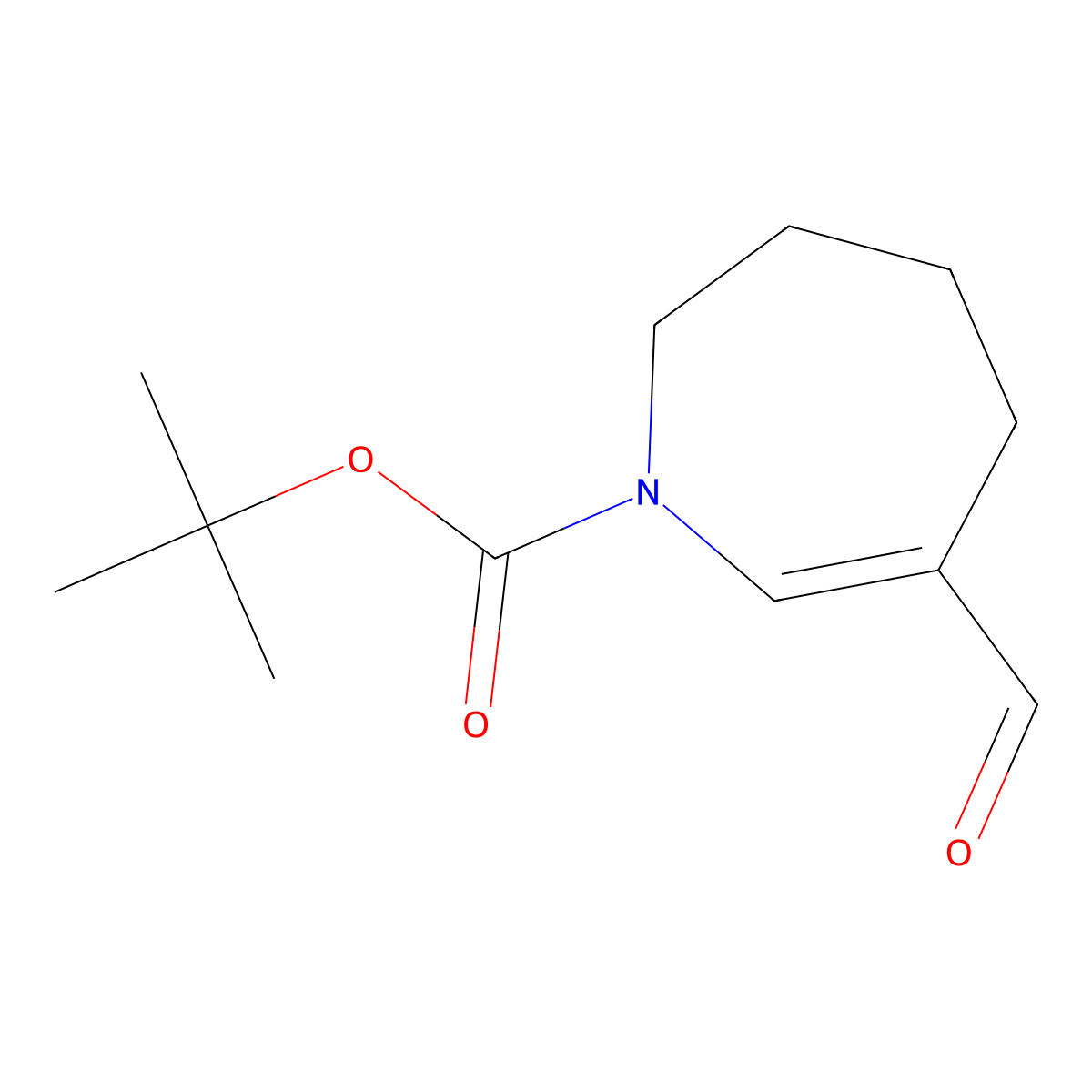 tert-butyl 6-formyl-2,3,4,5-tetrahydro-1H-azepine-1-carboxylate molecular structure, CAS 2166665-33-2