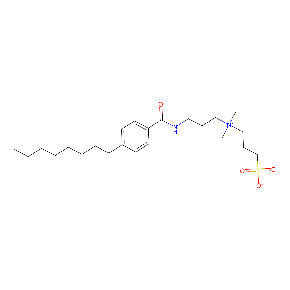 3-[Dimethyl-[3-[(4-octylbenzoyl)amino]propyl]azaniumyl]propane-1-sulfonate molecular structure, CAS 216667-49-1