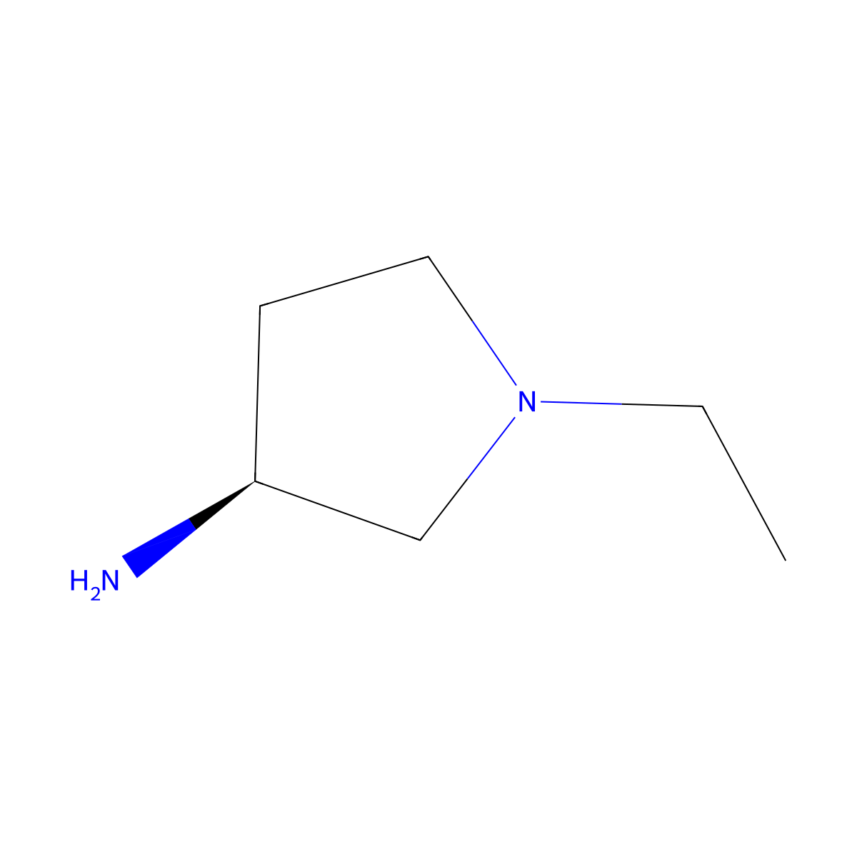(3S)-1-ethylpyrrolidin-3-amine molecular structure, CAS 216667-65-1