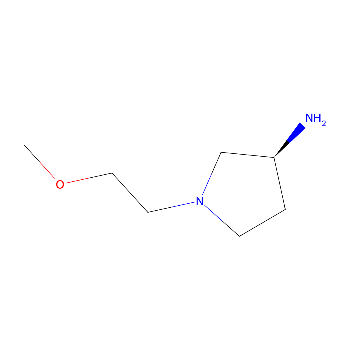 (S)-1-(2-Methoxyethyl)pyrrolidin-3-amine molecular structure, CAS 216667-74-2