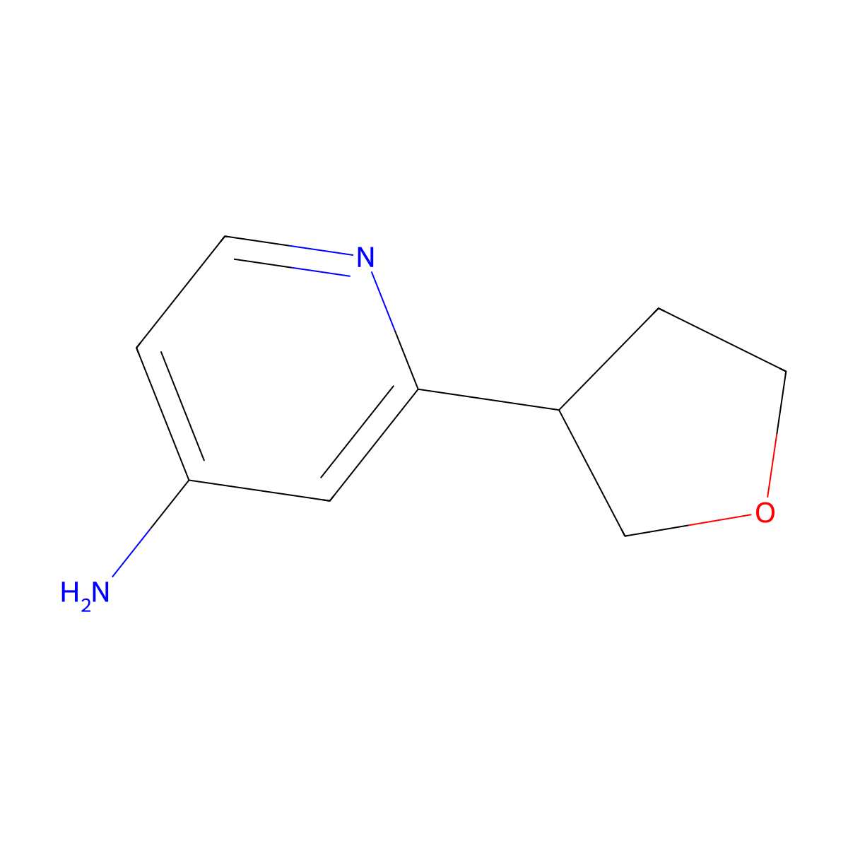 2-(Tetrahydrofuran-3-yl)pyridin-4-amine molecular structure, CAS 2166670-95-5