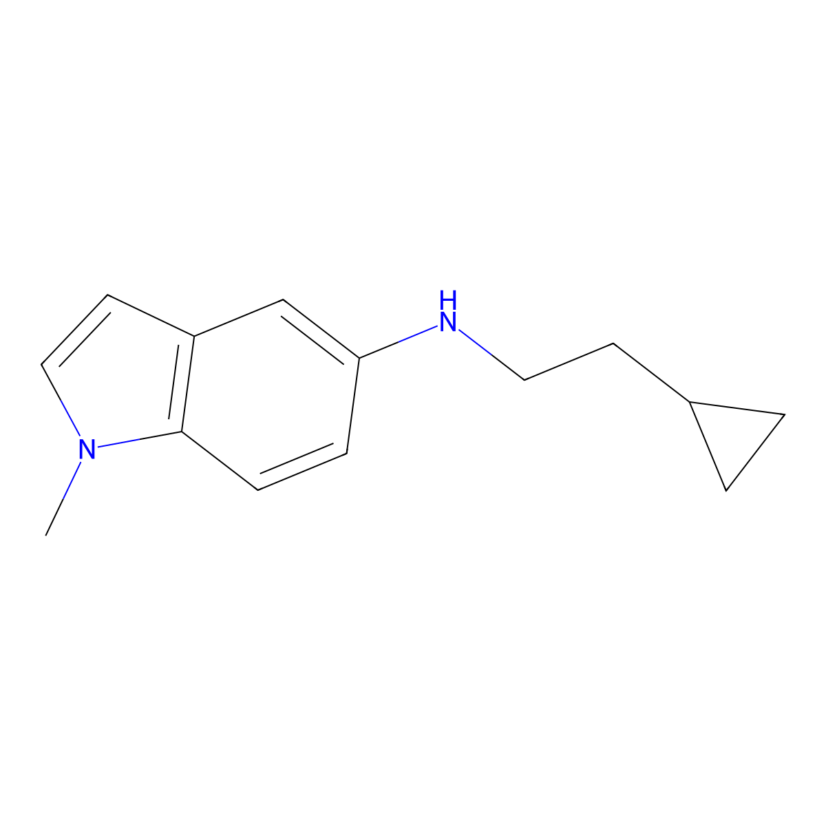 N-(2-cyclopropylethyl)-1-methyl-1H-indol-5-amine molecular structure, CAS 2166673-01-2
