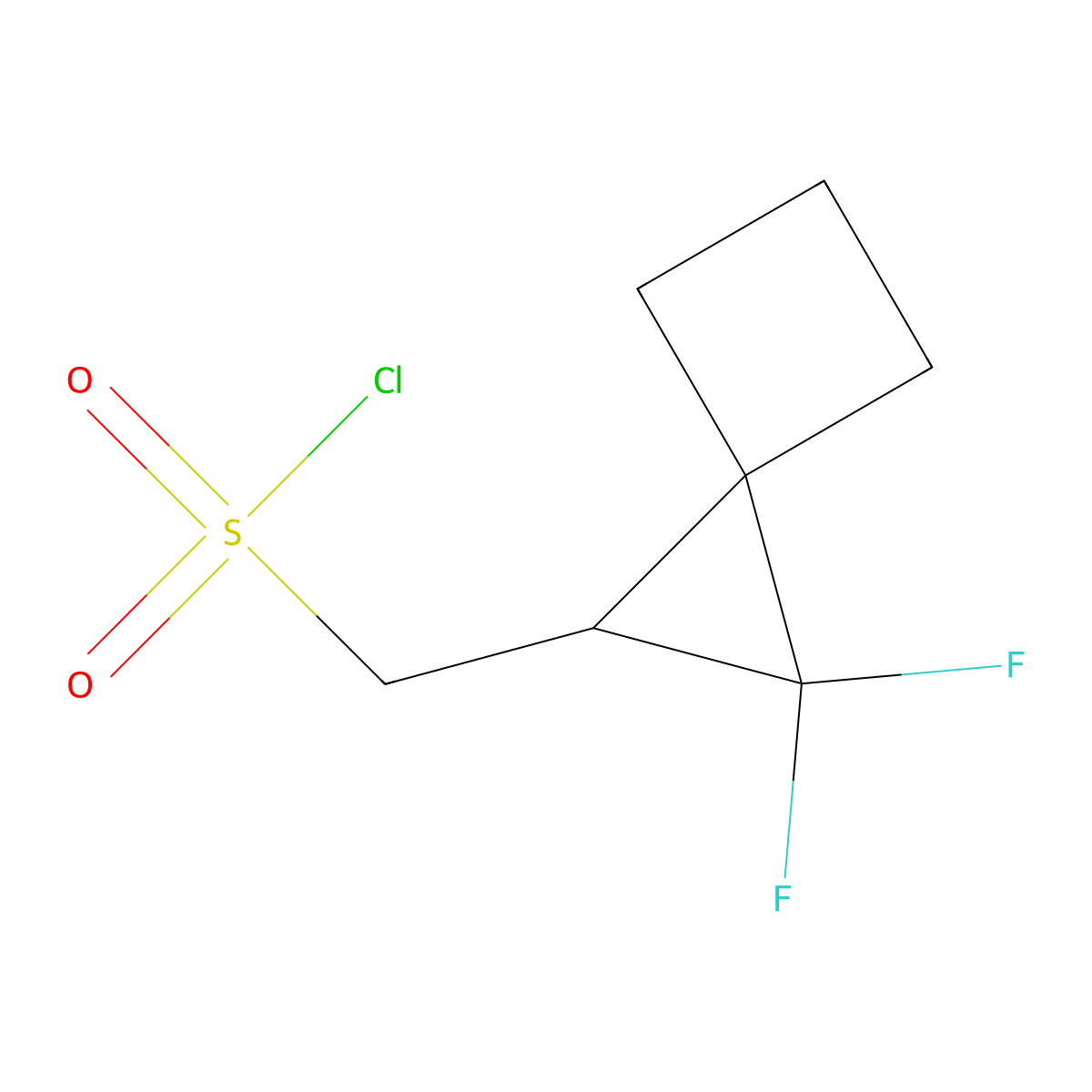 {2,2-Difluorospiro[2.3]hexan-1-yl}methanesulfonyl chloride molecular structure, CAS 2166674-58-2