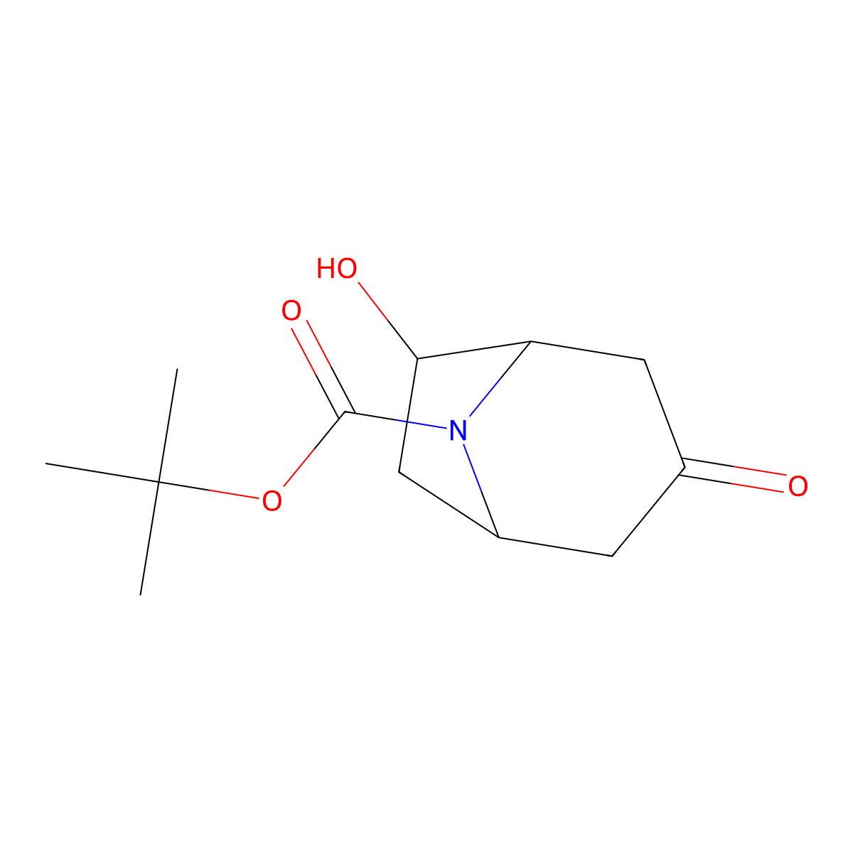 Tert-butyl 6-hydroxy-3-oxo-8-azabicyclo[3.2.1]octane-8-carboxylate molecular structure, CAS 2166677-03-6