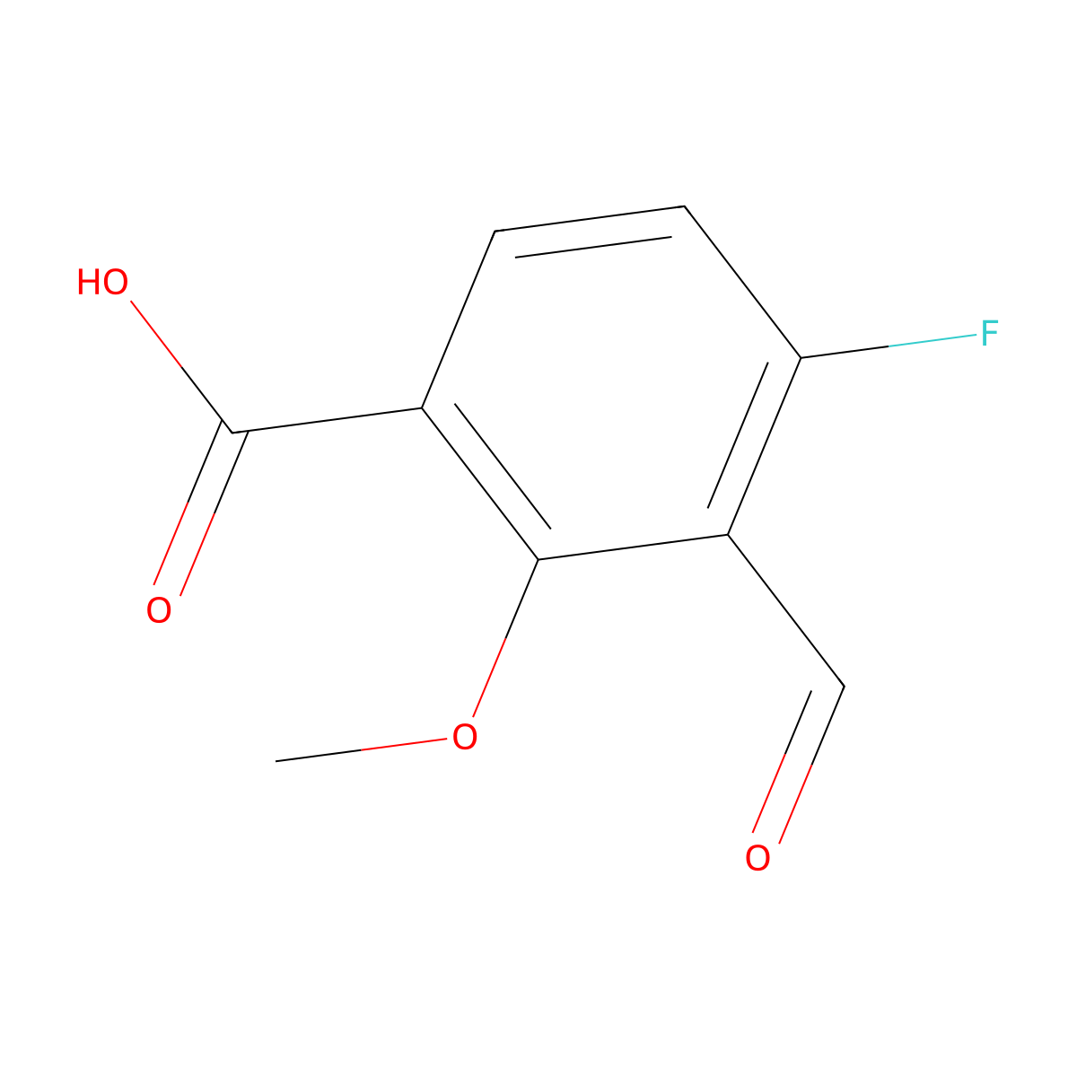 4-Fluoro-3-formyl-2-methoxybenZoic acid molecular structure, CAS 2166678-02-8
