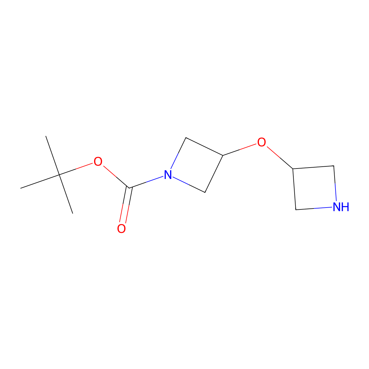 tert-Butyl 3-(azetidin-3-yloxy)azetidine-1-carboxylate molecular structure, CAS 2166682-23-9