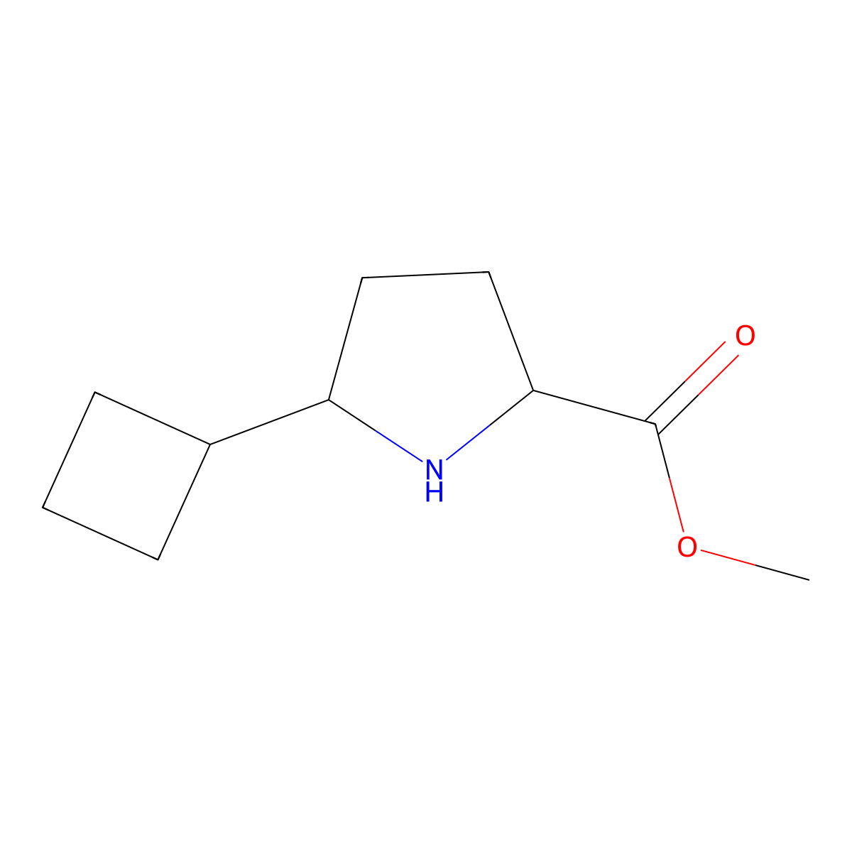 Methyl 5-cyclobutylpyrrolidine-2-carboxylate molecular structure, CAS 2166686-26-4