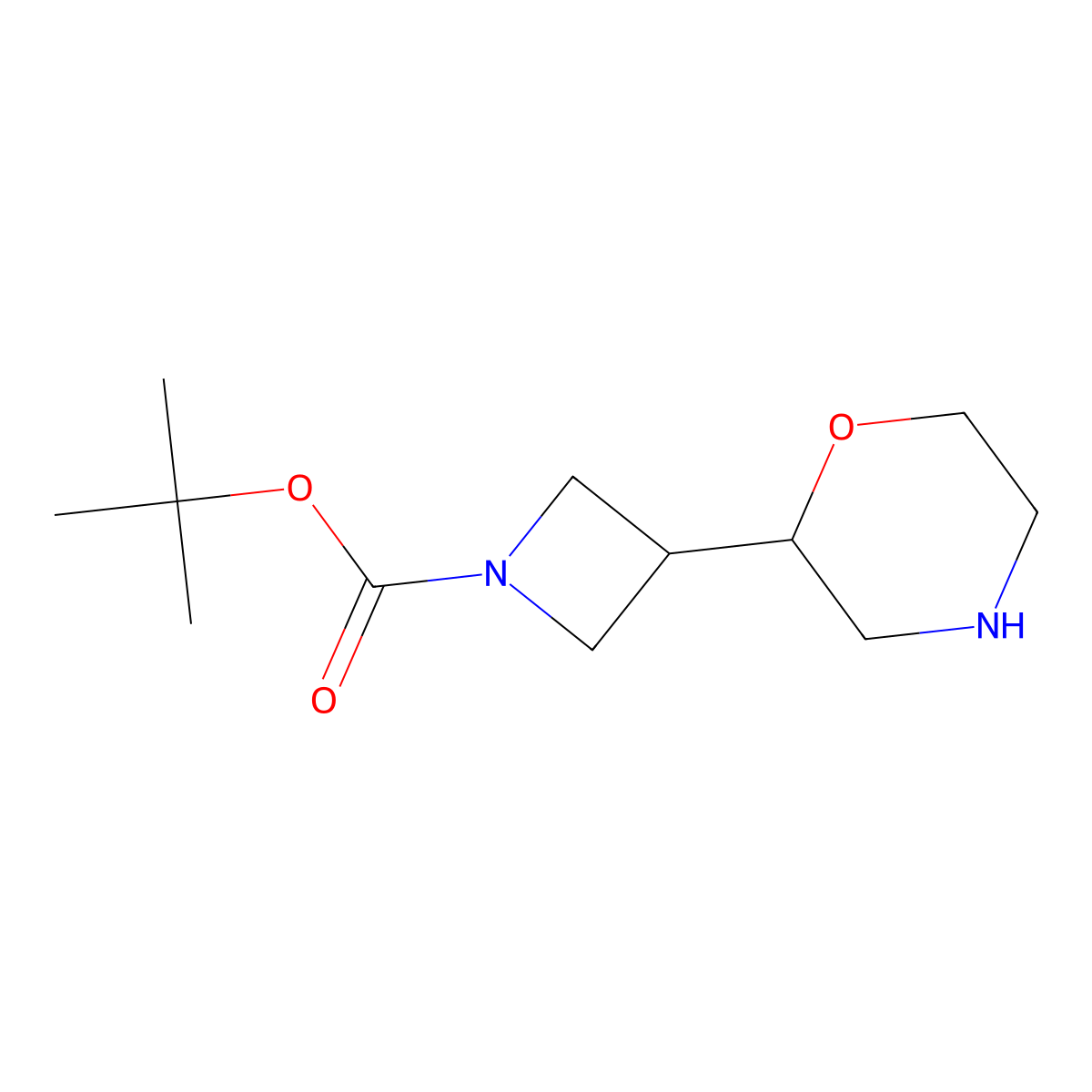 Tert-butyl 3-(morpholin-2-yl)azetidine-1-carboxylate molecular structure, CAS 2166686-76-4