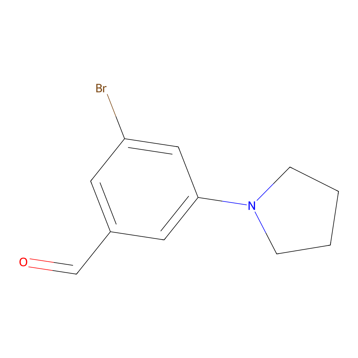3-Bromo-5-(pyrrolidin-1-yl)benzaldehyde molecular structure, CAS 2166699-30-3