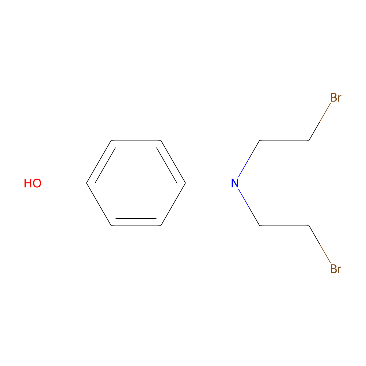 Phenol, p-(bis(2-bromoethyl)amino)- molecular structure, CAS 21667-05-0