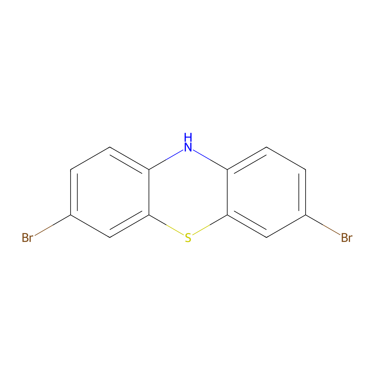 3,7-dibromo-10H-phenothiazine molecular structure, CAS 21667-32-3
