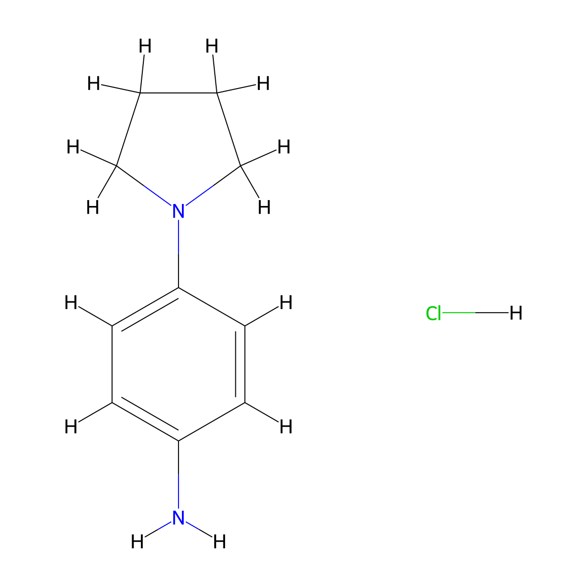 4-(Pyrrolidin-1-yl)aniline hydrochloride molecular structure, CAS 216670-47-2
