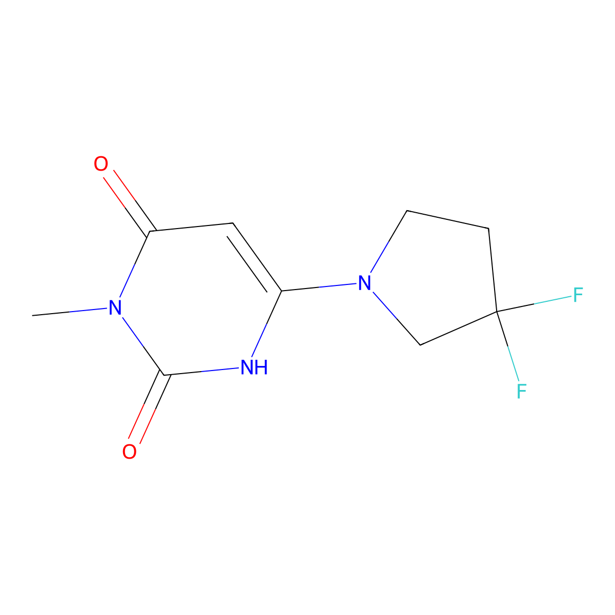 6-(3,3-Difluoropyrrolidin-1-yl)-3-methyl-1,2,3,4-tetrahydropyrimidine-2,4-dione molecular structure, CAS 2166700-23-6
