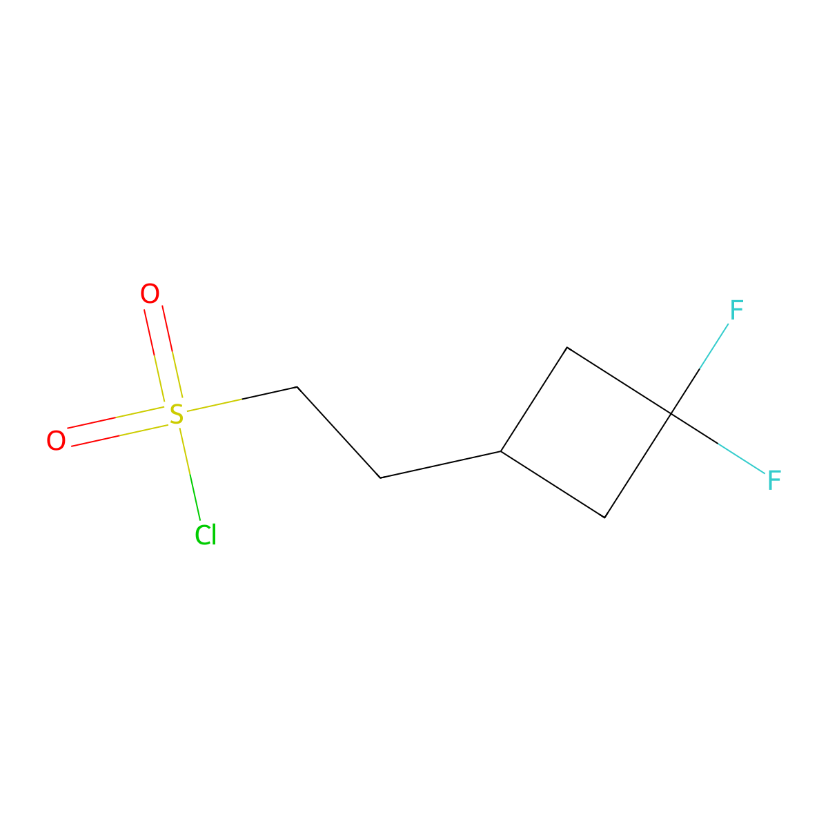 2-(3,3-Difluorocyclobutyl)ethane-1-sulfonyl chloride molecular structure, CAS 2166709-34-6
