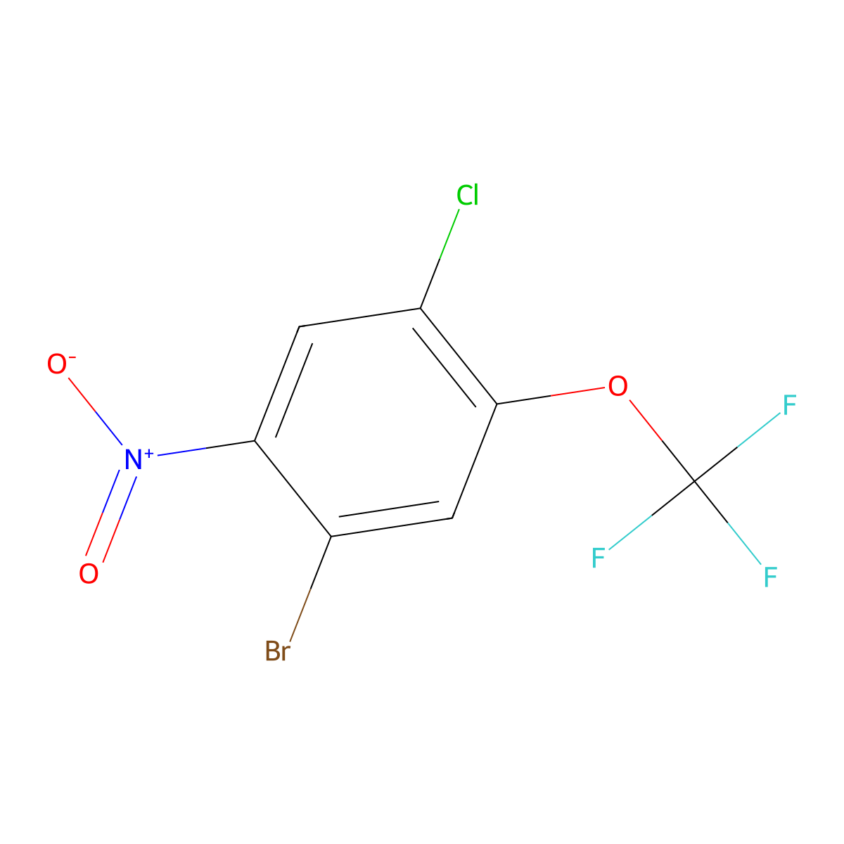 1-Bromo-4-chloro-2-nitro-5-(trifluoromethoxy)benzene molecular structure, CAS 2166712-97-4