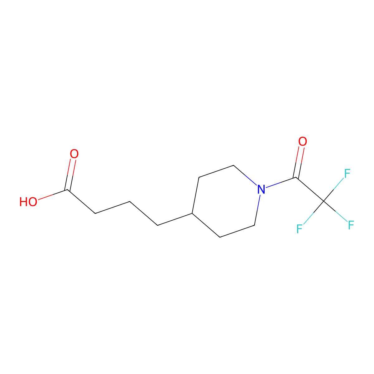 4-[1-(Trifluoroacetyl)piperidin-4-yl]butanoic acid molecular structure, CAS 2166716-13-6