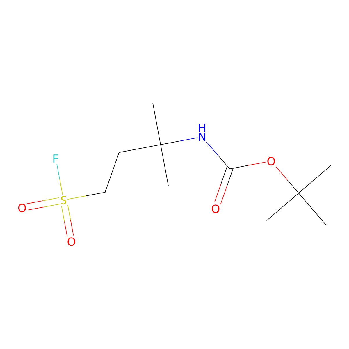 tert-butyl N-[4-(fluorosulfonyl)-2-methylbutan-2-yl]carbamate molecular structure, CAS 2166726-50-5