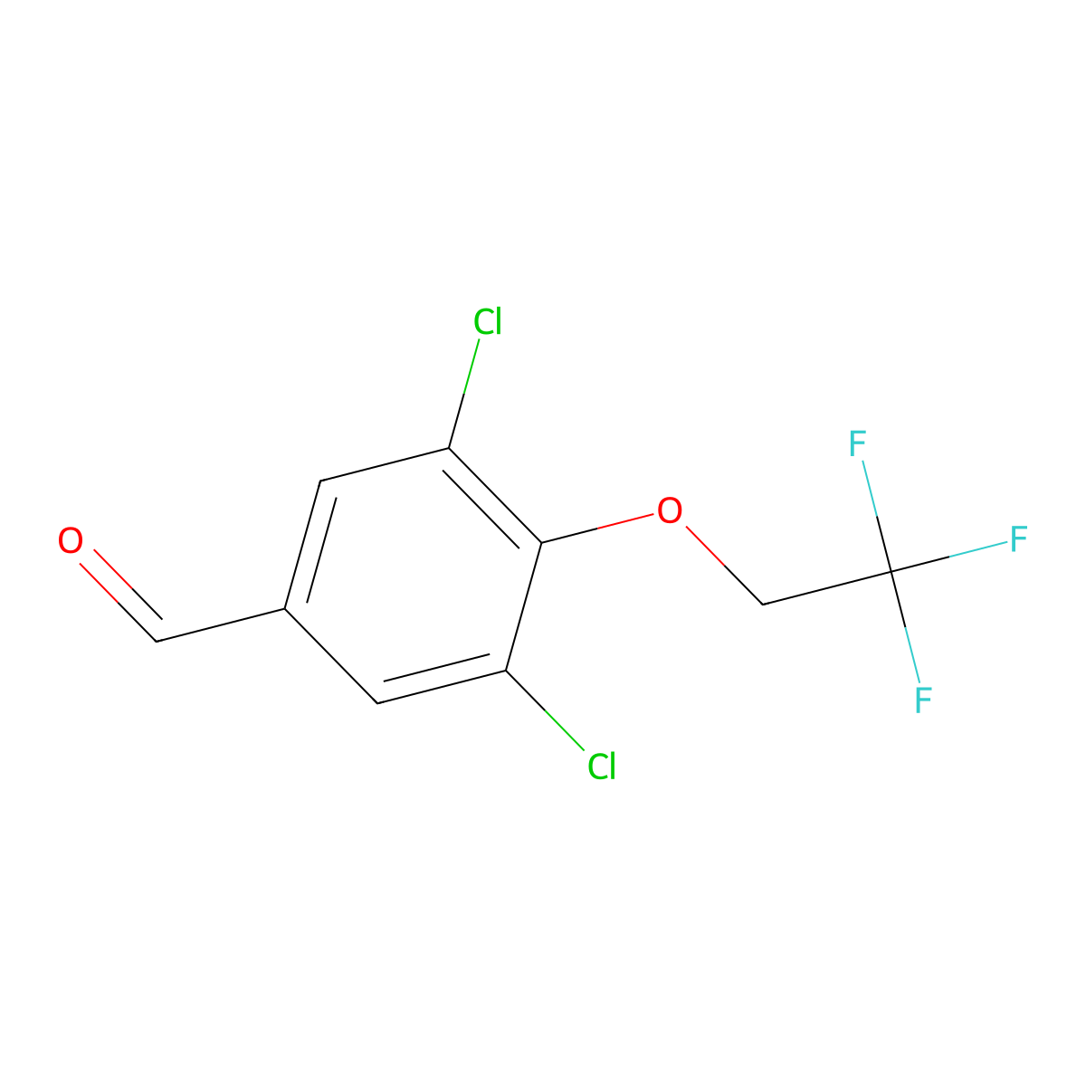 3,5-Dichloro-4-(2,2,2-trifluoro-ethoxy)-benzaldehyde molecular structure, CAS 2166727-47-3
