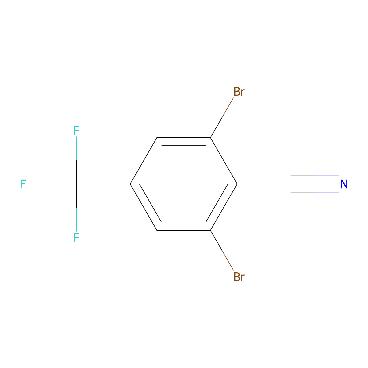 2,6-Dibromo-4-(trifluoromethyl)benzonitrile molecular structure, CAS 2166731-24-2