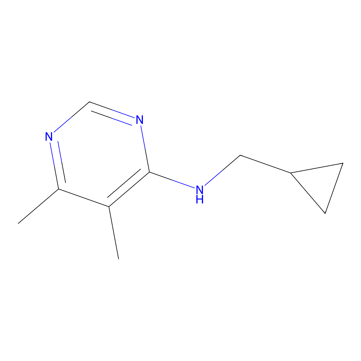 N-(cyclopropylmethyl)-5,6-dimethylpyrimidin-4-amine molecular structure, CAS 2166731-70-8