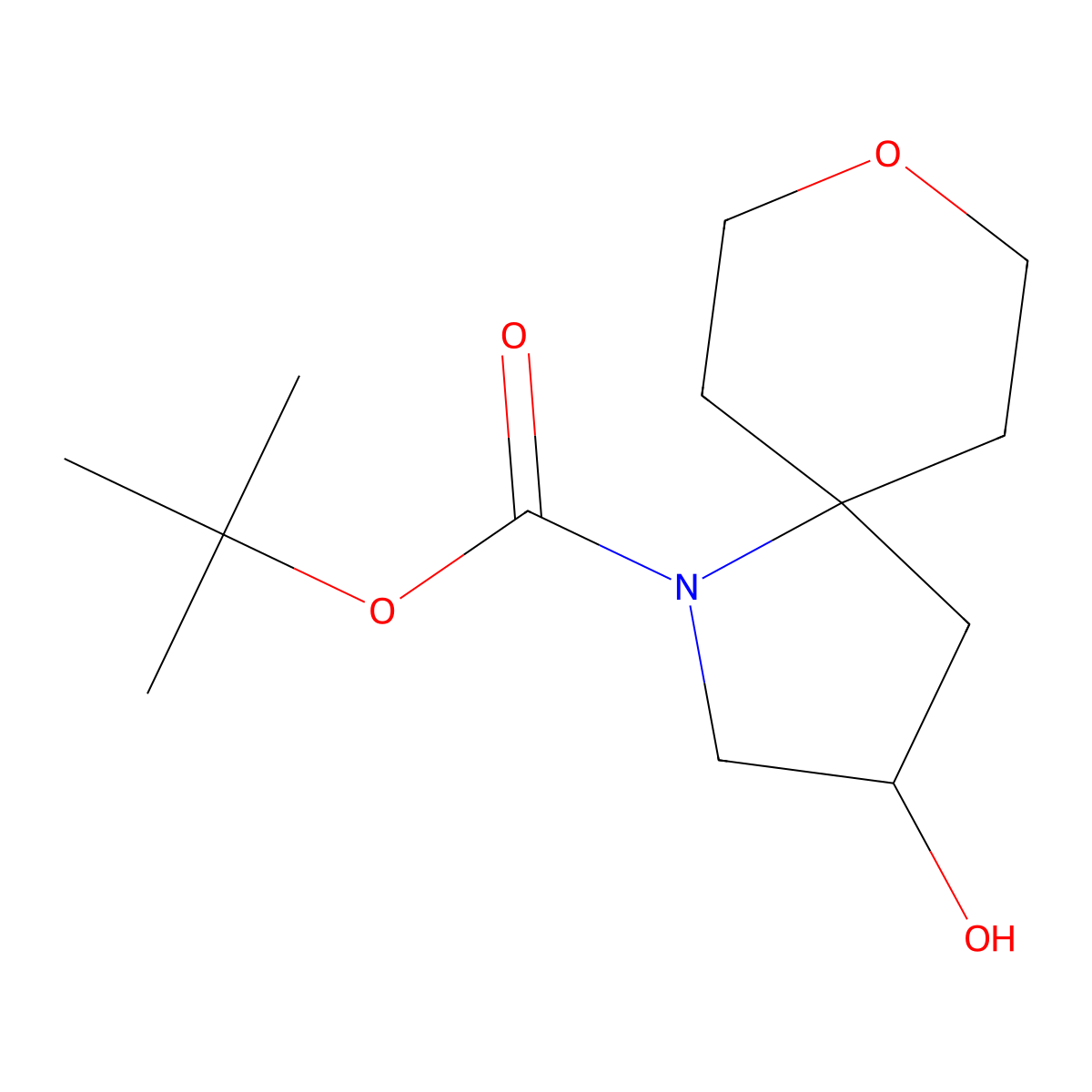 Tert-butyl 3-hydroxy-8-oxa-1-azaspiro[4.5]decane-1-carboxylate molecular structure, CAS 2166736-76-9