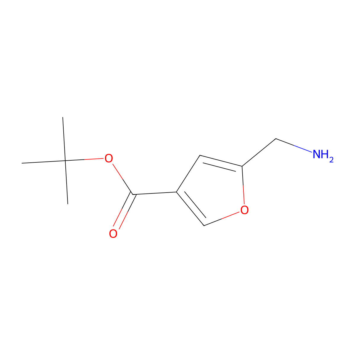 Tert-butyl 5-(aminomethyl)furan-3-carboxylate molecular structure, CAS 2166737-53-5