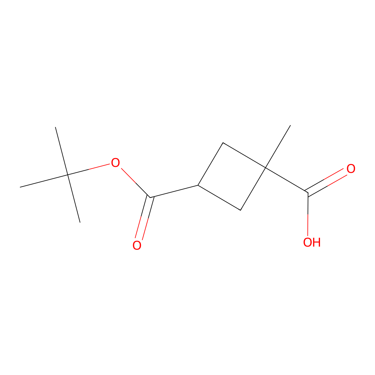 3-[(Tert-butoxy)carbonyl]-1-methylcyclobutane-1-carboxylic acid molecular structure, CAS 2166745-49-7