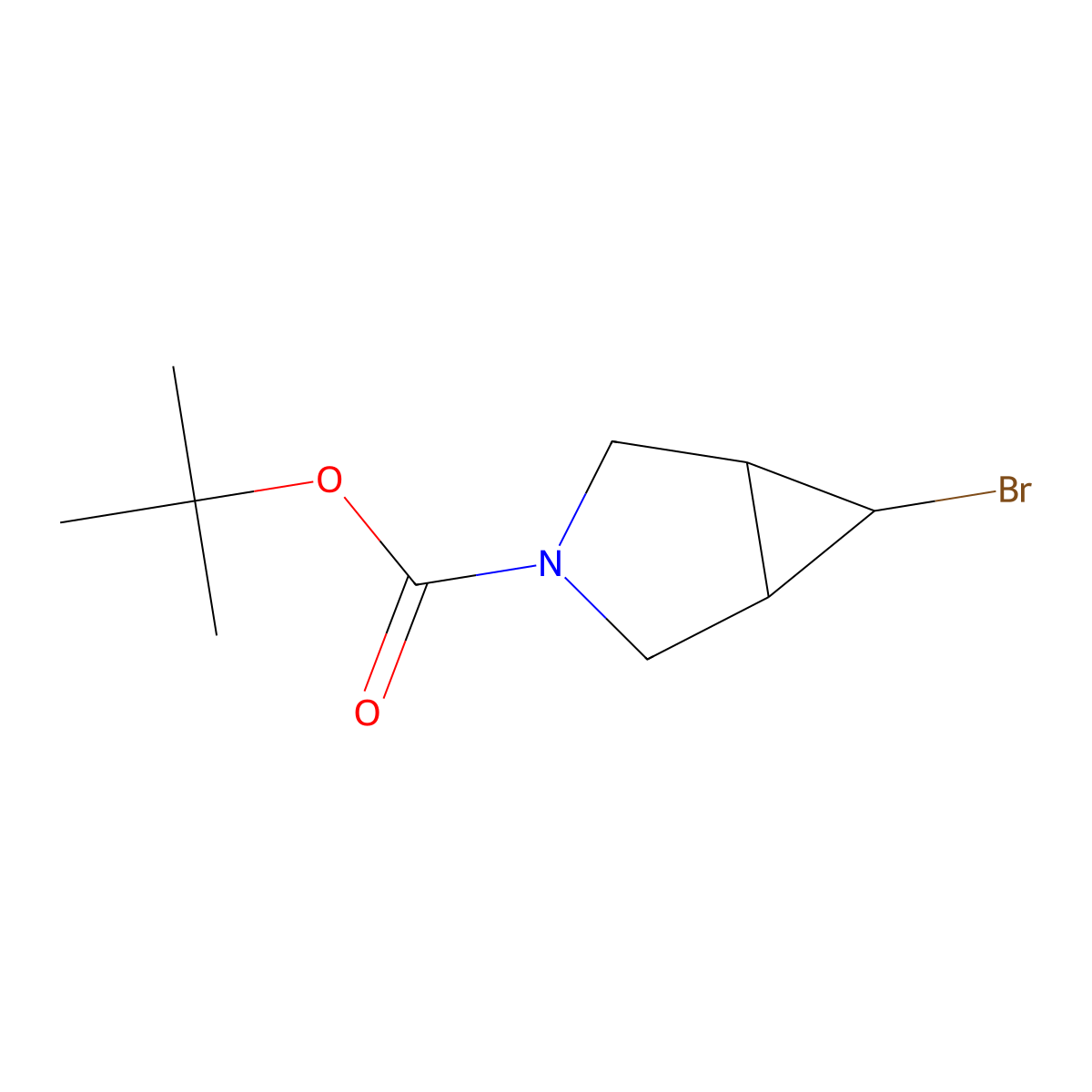 Tert-butyl 6-bromo-3-azabicyclo[3.1.0]hexane-3-carboxylate molecular structure, CAS 2166747-26-6