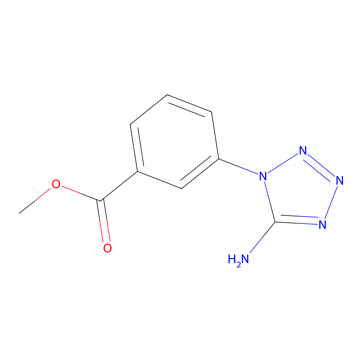 methyl 3-(5-amino-1H-1,2,3,4-tetrazol-1-yl)benzoate molecular structure, CAS 2166748-41-8