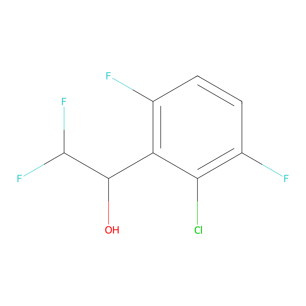 1-(2-Chloro-3,6-difluorophenyl)-2,2-difluoroethan-1-ol molecular structure, CAS 2166750-95-2
