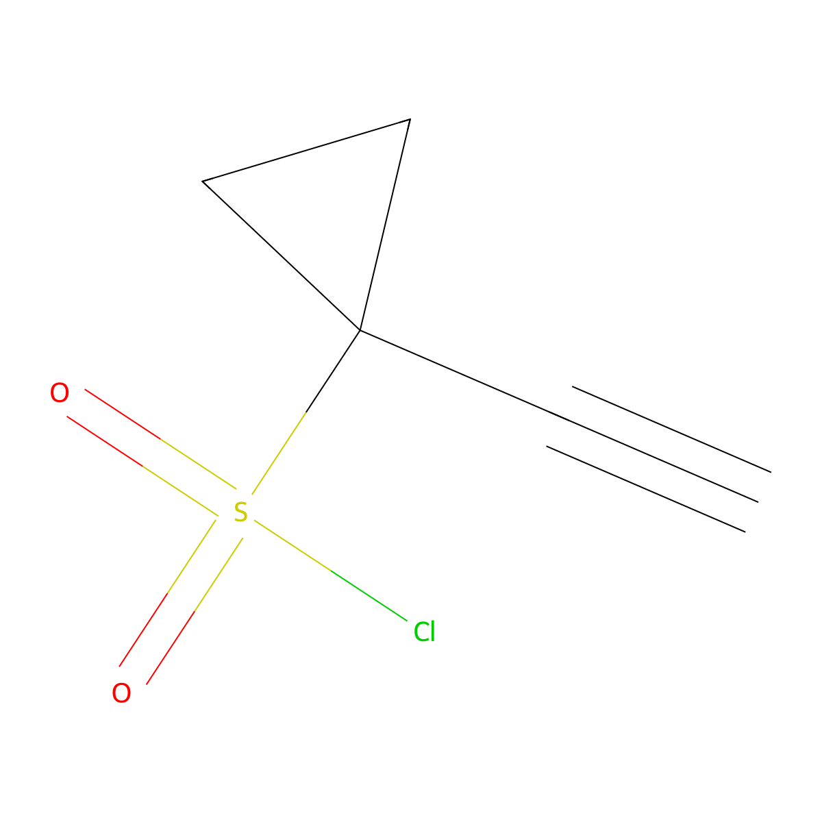 1-Ethynylcyclopropane-1-sulfonyl chloride molecular structure, CAS 2166752-05-0