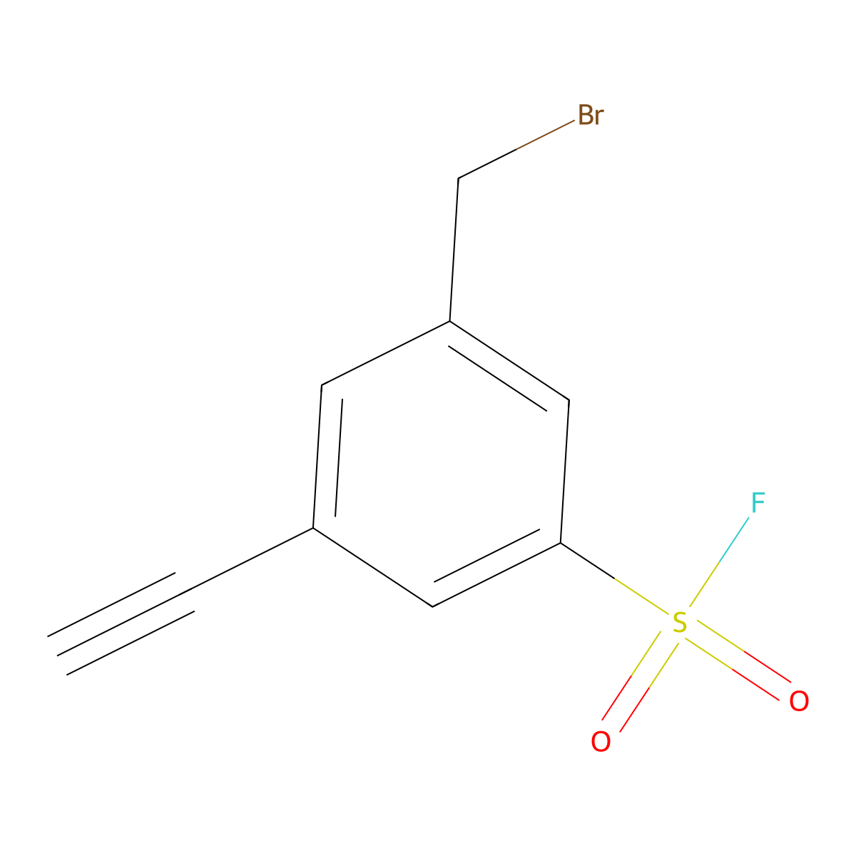 3-(Bromomethyl)-5-ethynylbenzene-1-sulfonyl fluoride molecular structure, CAS 2166763-59-1