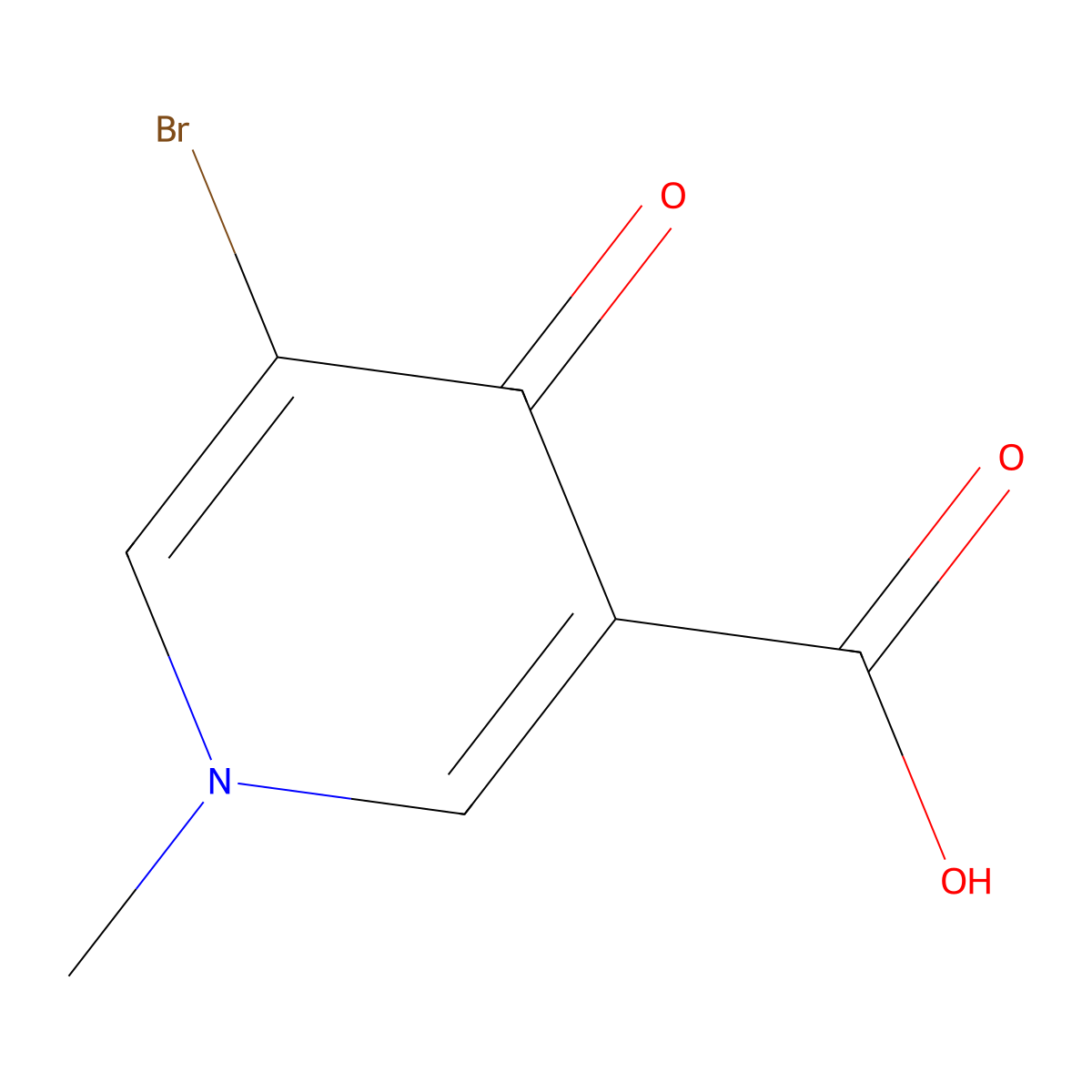 5-Bromo-1-methyl-4-oxo-1,4-dihydropyridine-3-carboxylic acid molecular structure, CAS 2166763-89-7