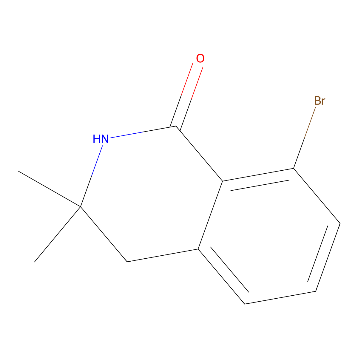 8-Bromo-3,3-dimethyl-3,4-dihydroisoquinolin-1(2H)-one molecular structure, CAS 2166768-68-7