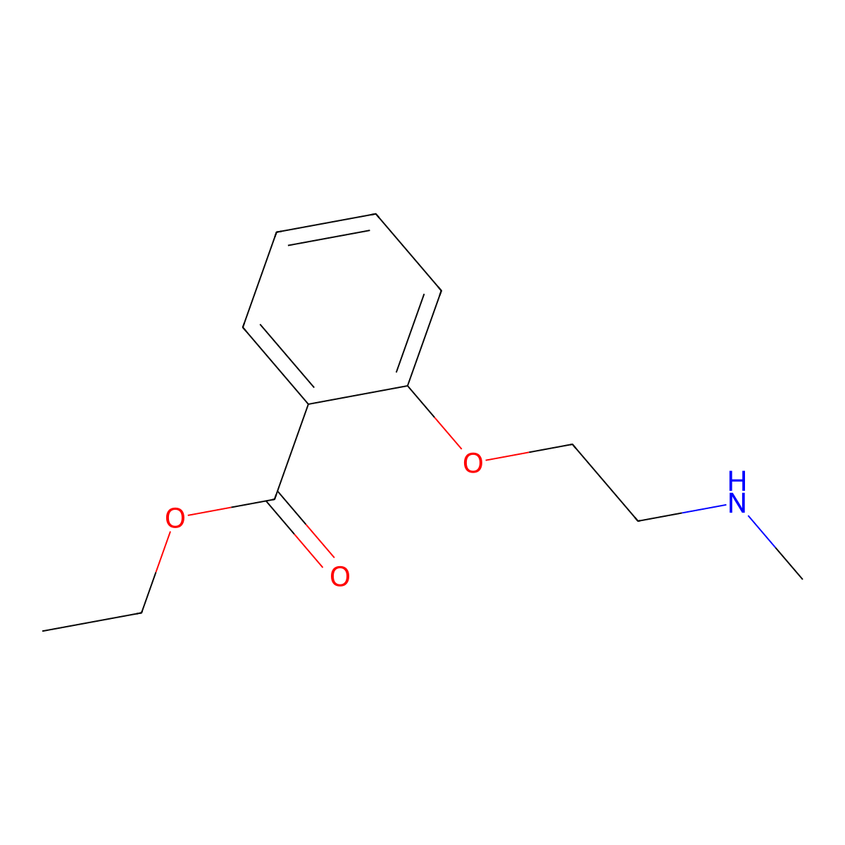 Ethyl 2-[2-(methylamino)ethoxy]benzoate molecular structure, CAS 2166774-09-8