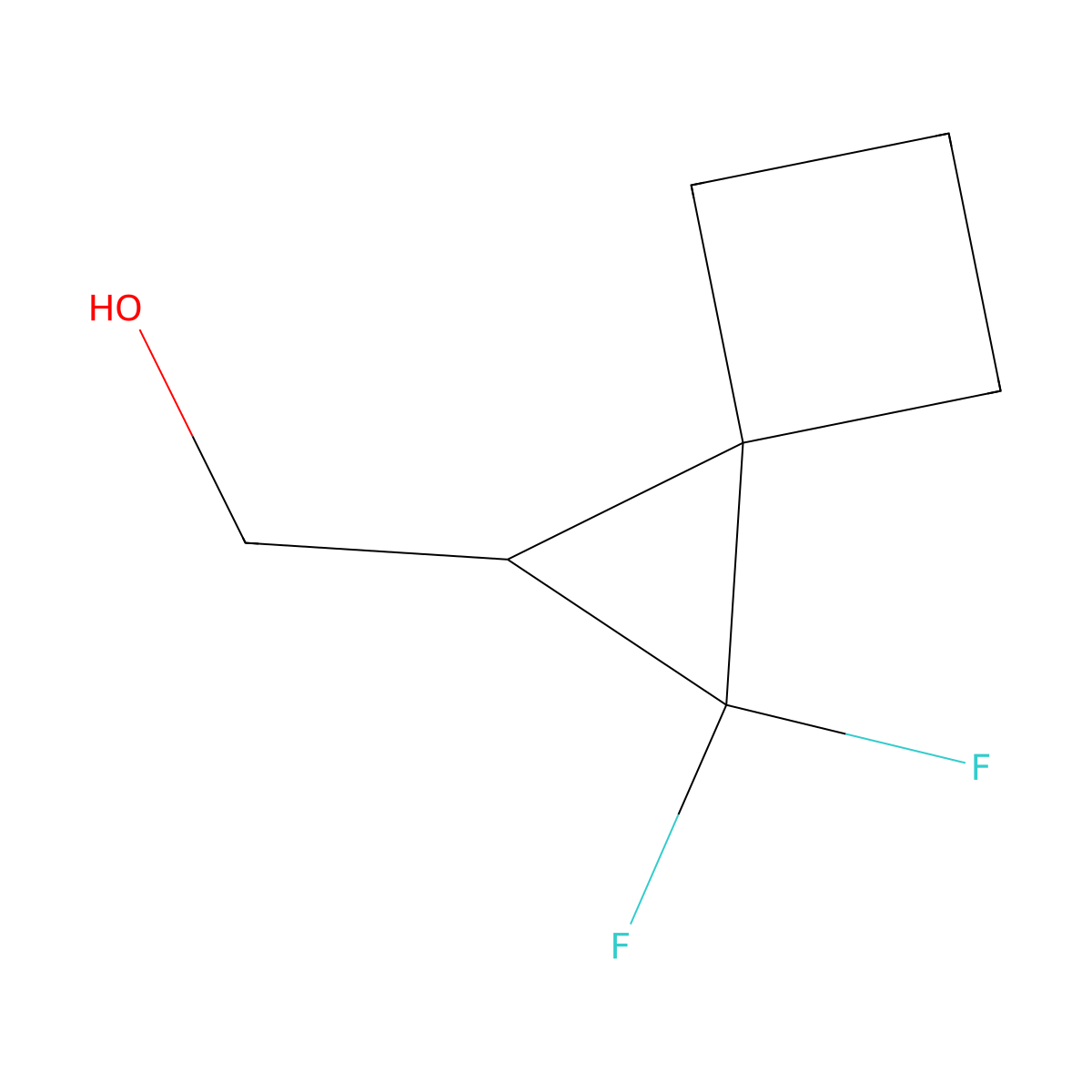(2,2-Difluorospiro(2.3)hexan-1-yl)methanol molecular structure, CAS 2166779-81-1