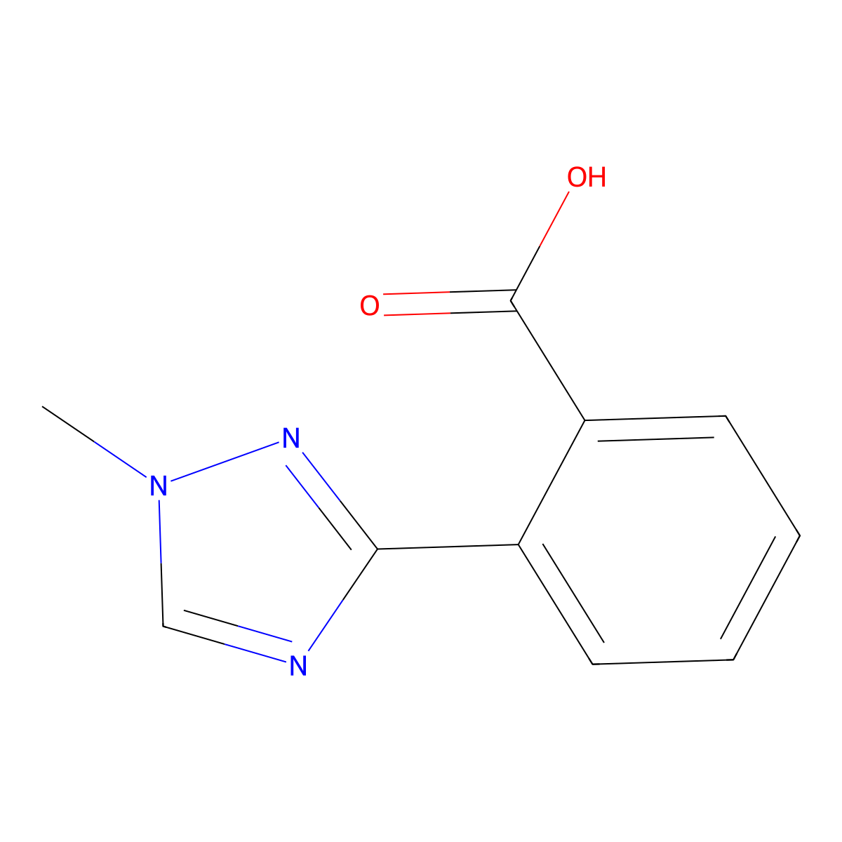 2-(1-Methyl-1,2,4-triazol-3-yl)benzoic acid molecular structure, CAS 2166780-09-0