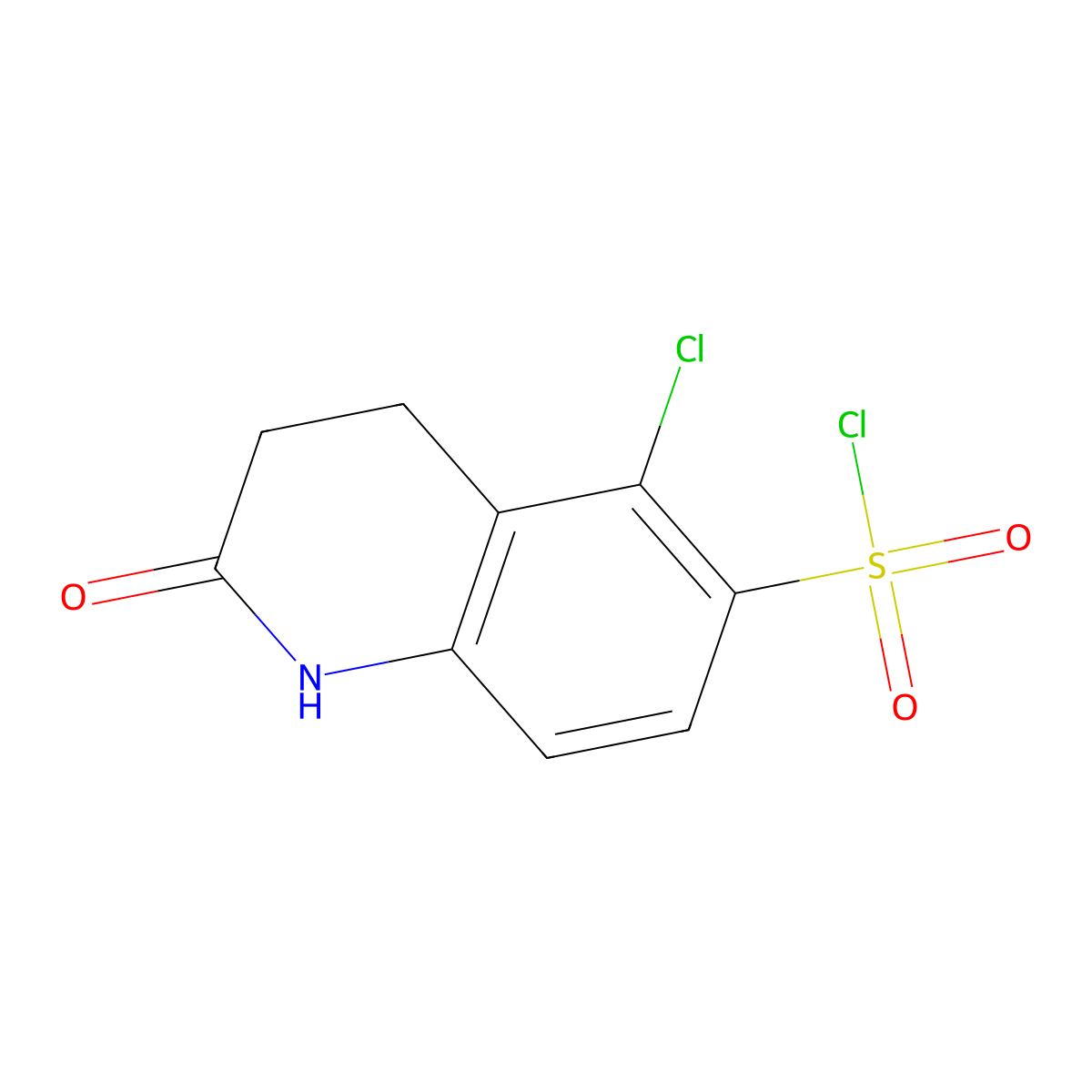 5-Chloro-2-oxo-1,2,3,4-tetrahydroquinoline-6-sulfonyl chloride molecular structure, CAS 2166780-56-7
