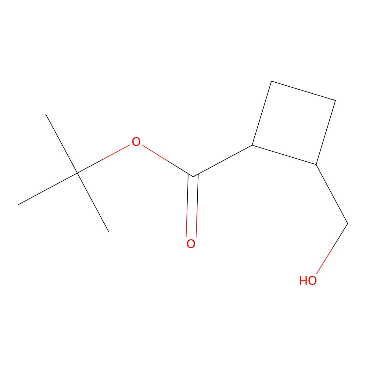 Tert-butyl 2-(hydroxymethyl)cyclobutane-1-carboxylate molecular structure, CAS 2166783-11-3