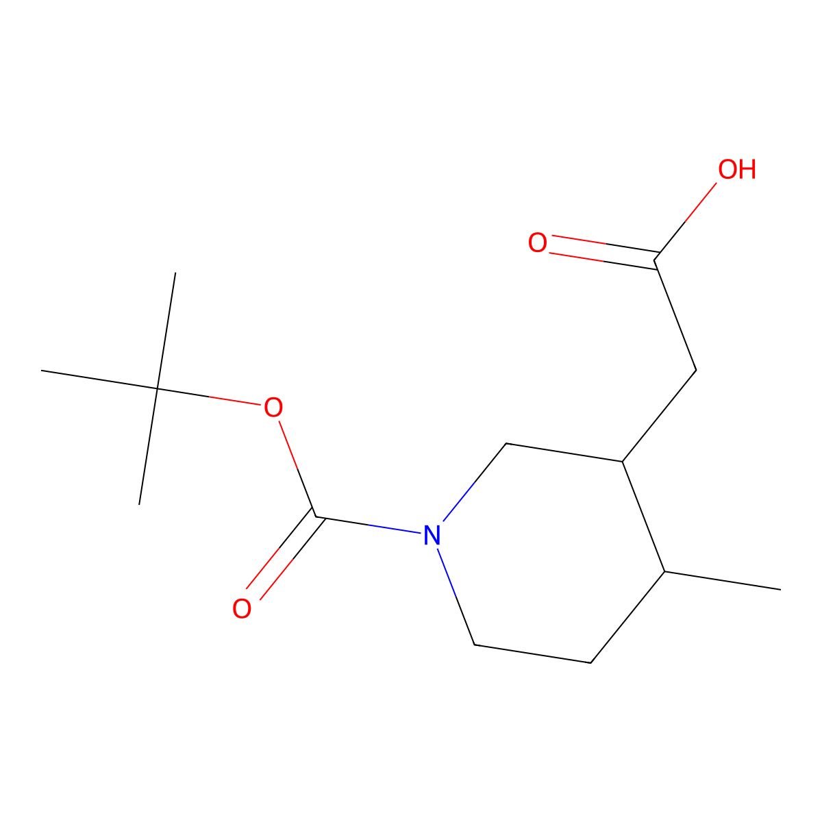2-{1-[(Tert-butoxy)carbonyl]-4-methylpiperidin-3-yl}acetic acid molecular structure, CAS 2166785-52-8