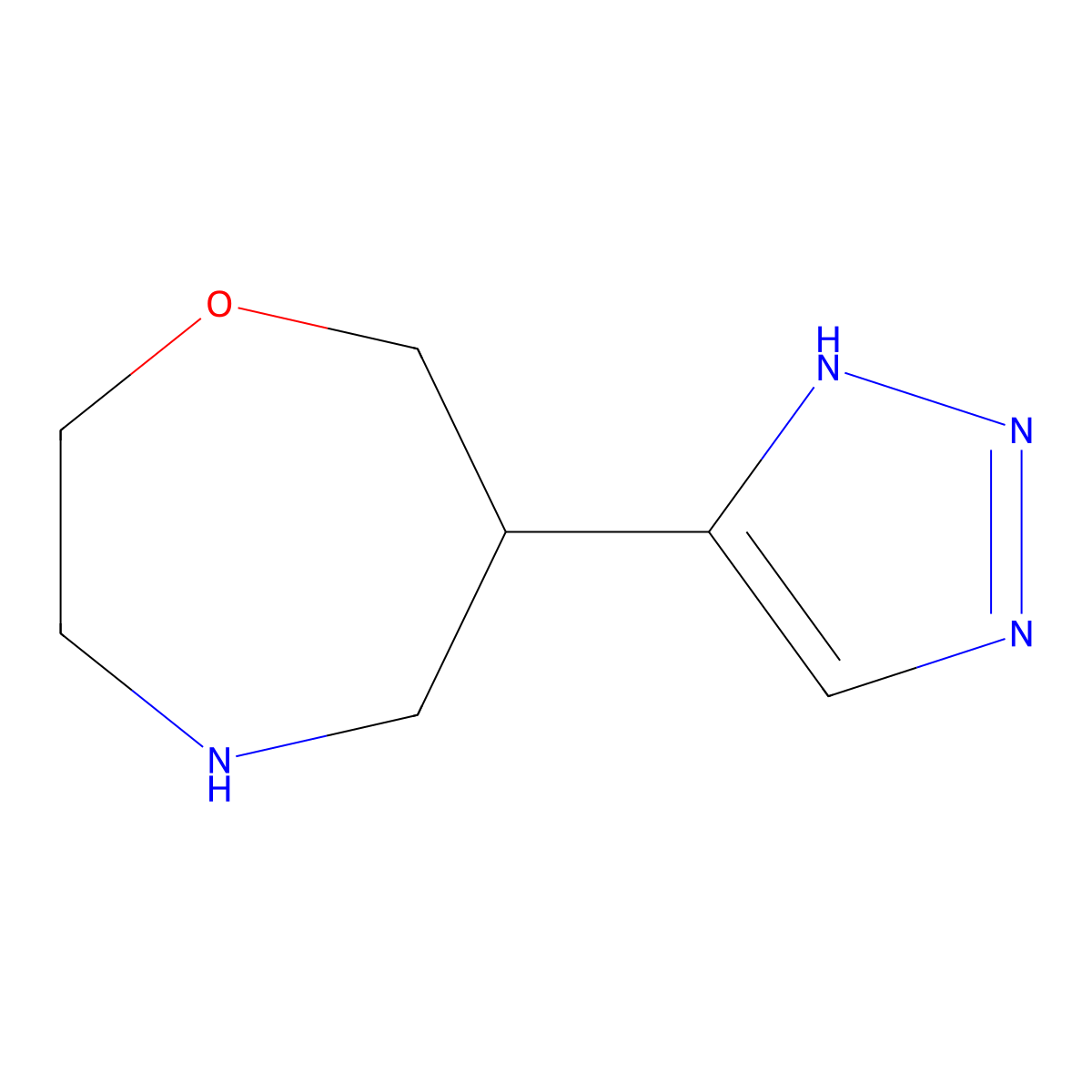 6-(1H-1,2,3-Triazol-5-yl)-1,4-oxazepane molecular structure, CAS 2166785-58-4