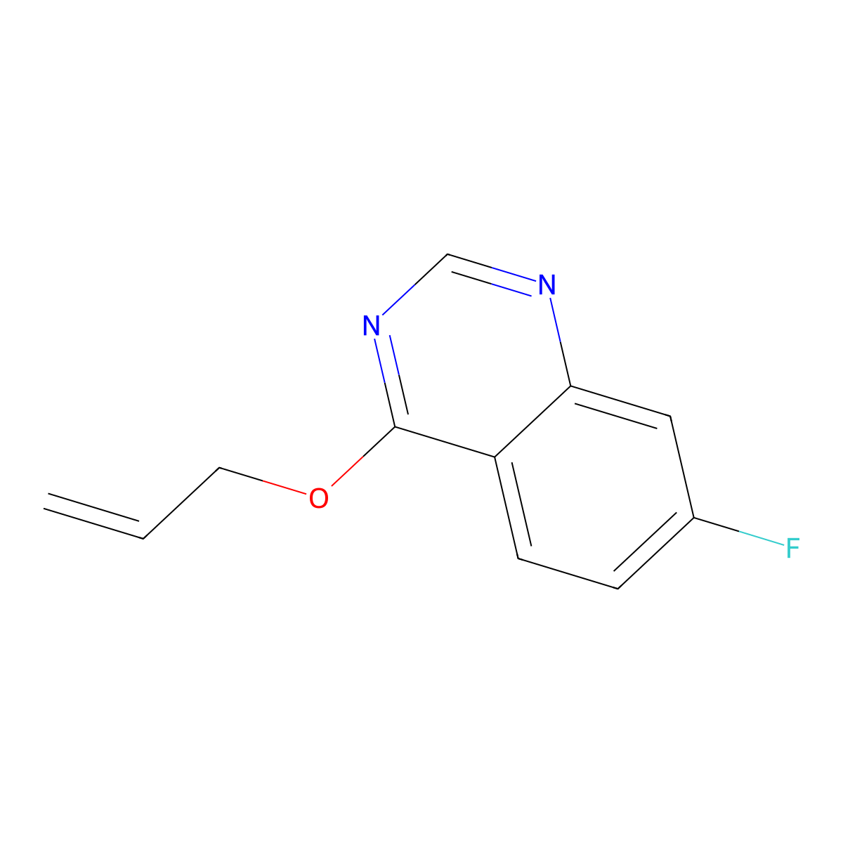 7-Fluoro-4-(prop-2-en-1-yloxy)quinazoline molecular structure, CAS 2166790-77-6