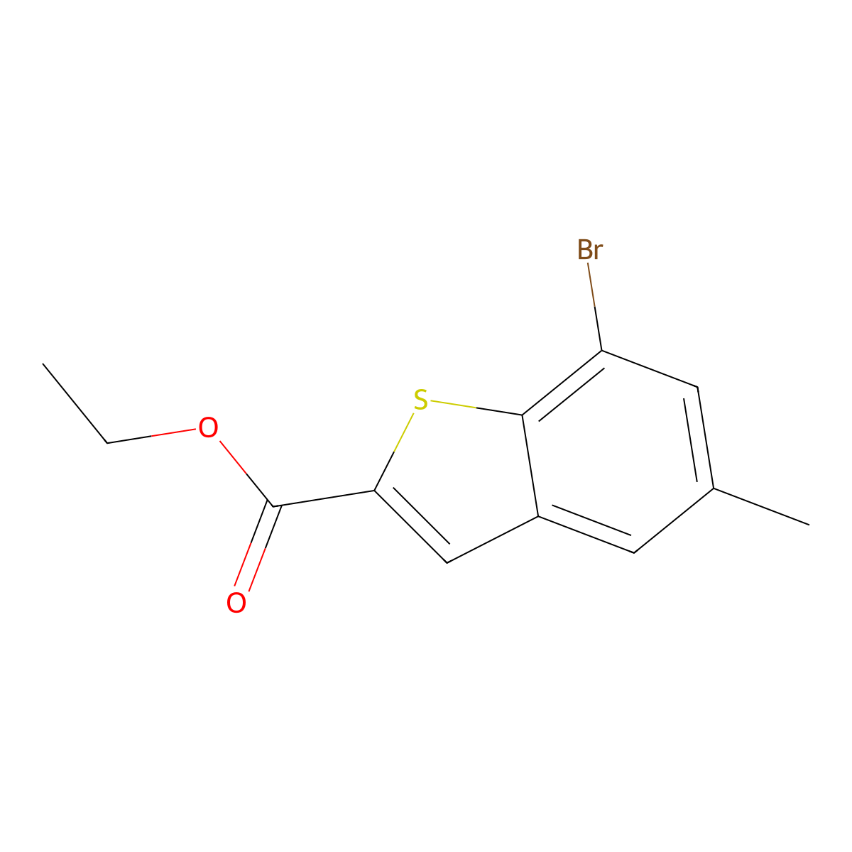 Ethyl 7-bromo-5-methylbenzo[b]thiophene-2-carboxylate molecular structure, CAS 2166791-78-0