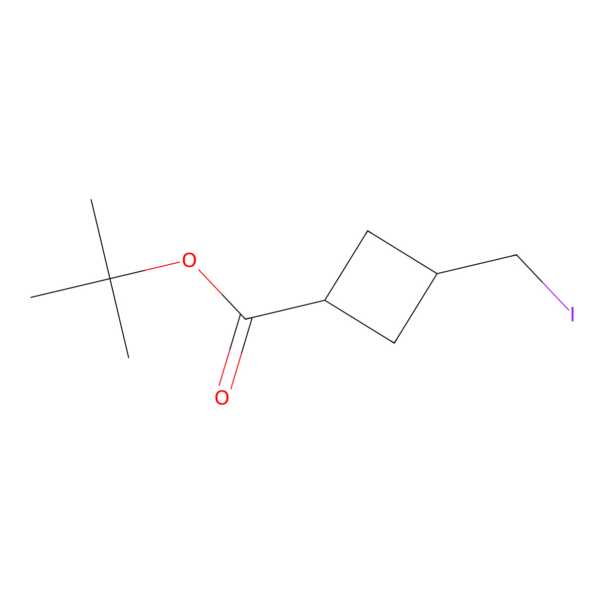 Tert-butyl 3-(iodomethyl)cyclobutane-1-carboxylate molecular structure, CAS 2166792-10-3