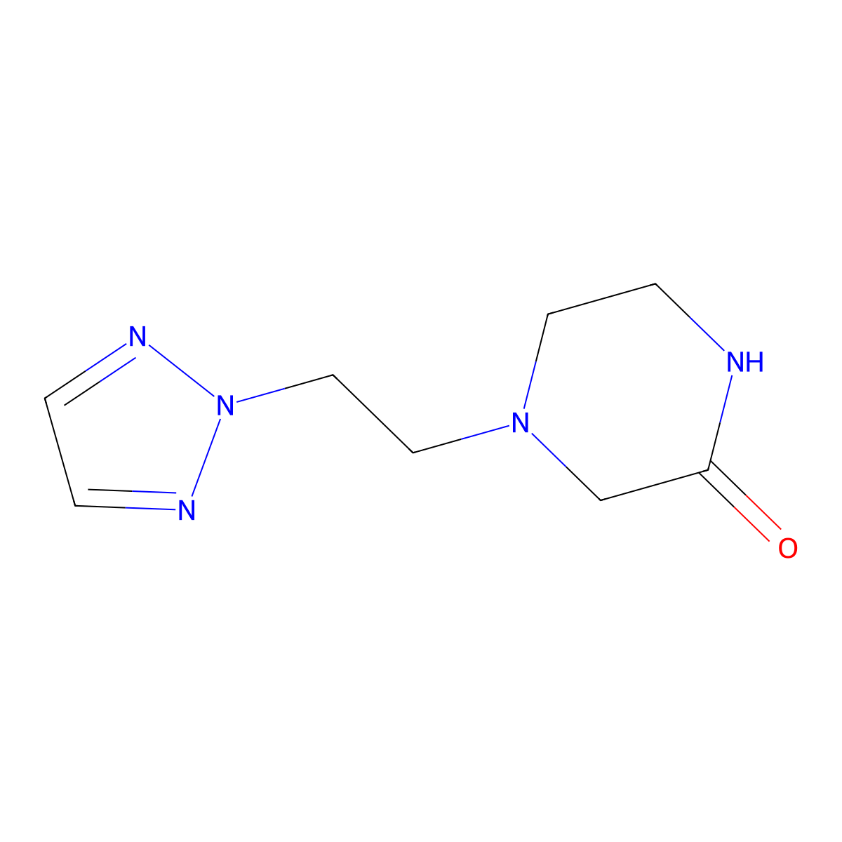 4-(2-(2H-1,2,3-triazol-2-yl)ethyl)piperazin-2-one molecular structure, CAS 2166799-91-1