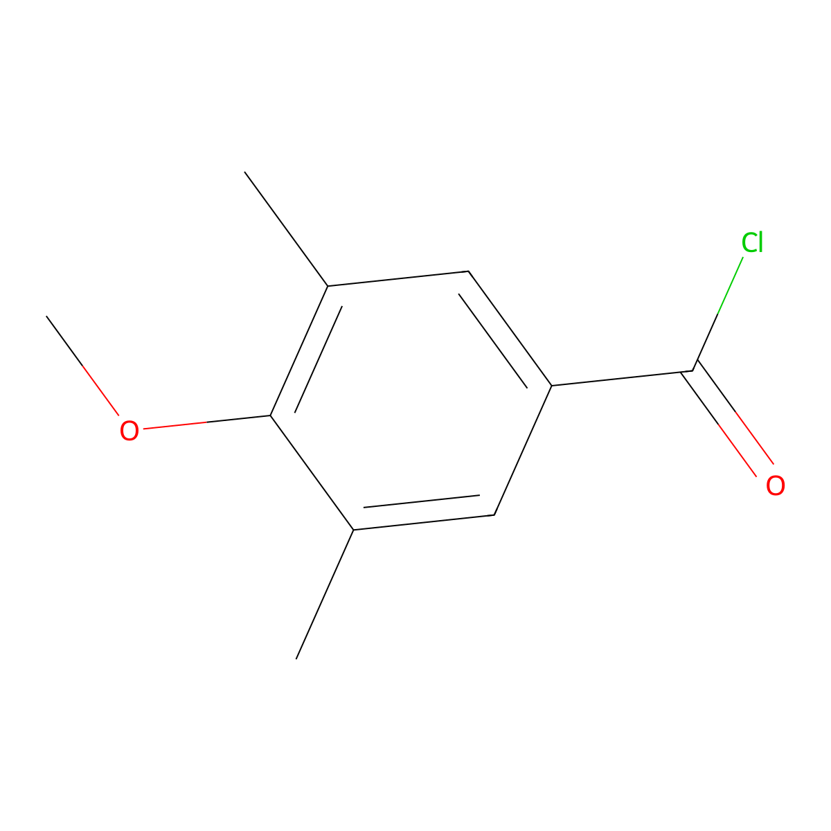 3,5-Dimethyl-4-methoxybenzoyl chloride molecular structure, CAS 21668-34-8