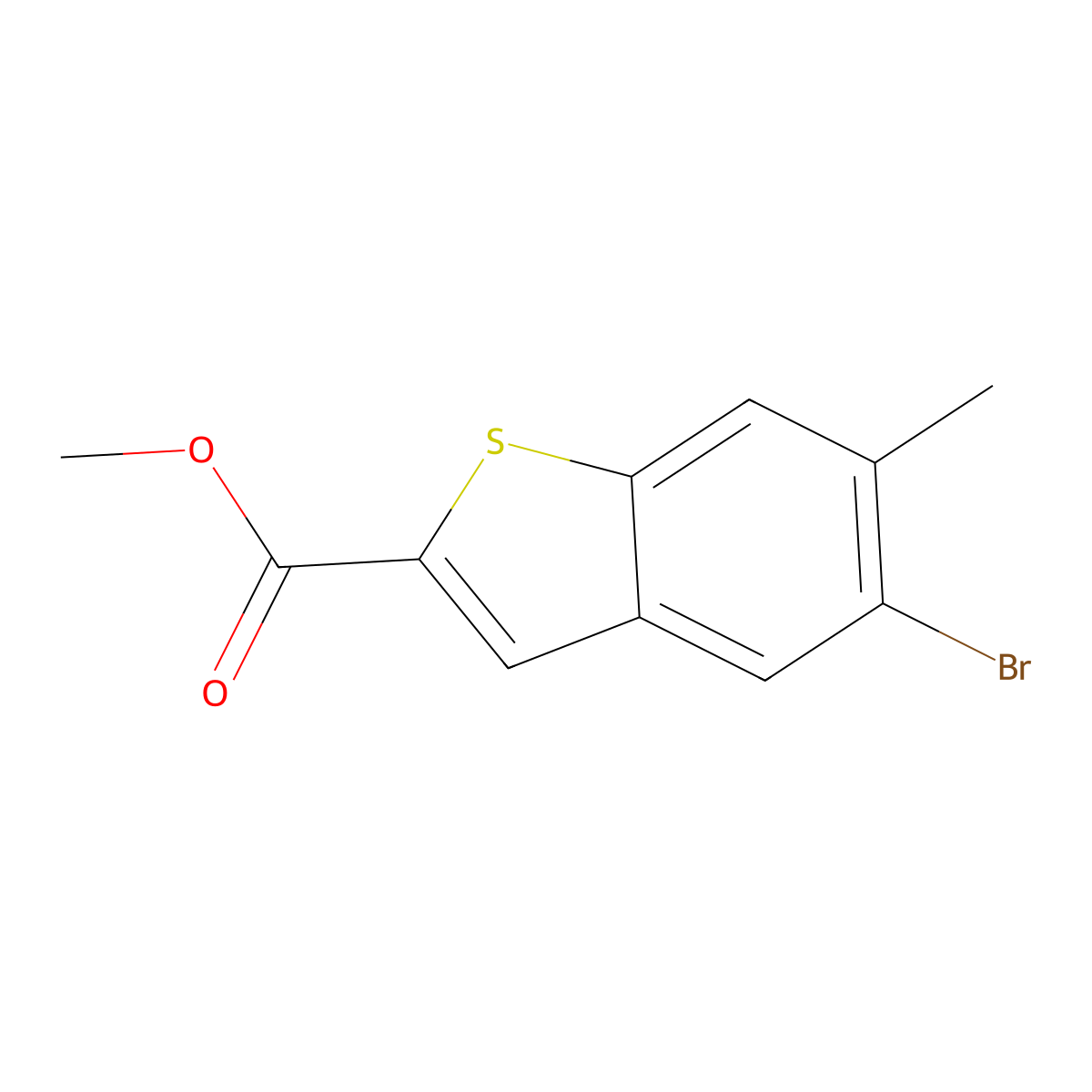 Methyl 5-bromo-6-methylbenzo[b]thiophene-2-carboxylate molecular structure, CAS 2166801-66-5