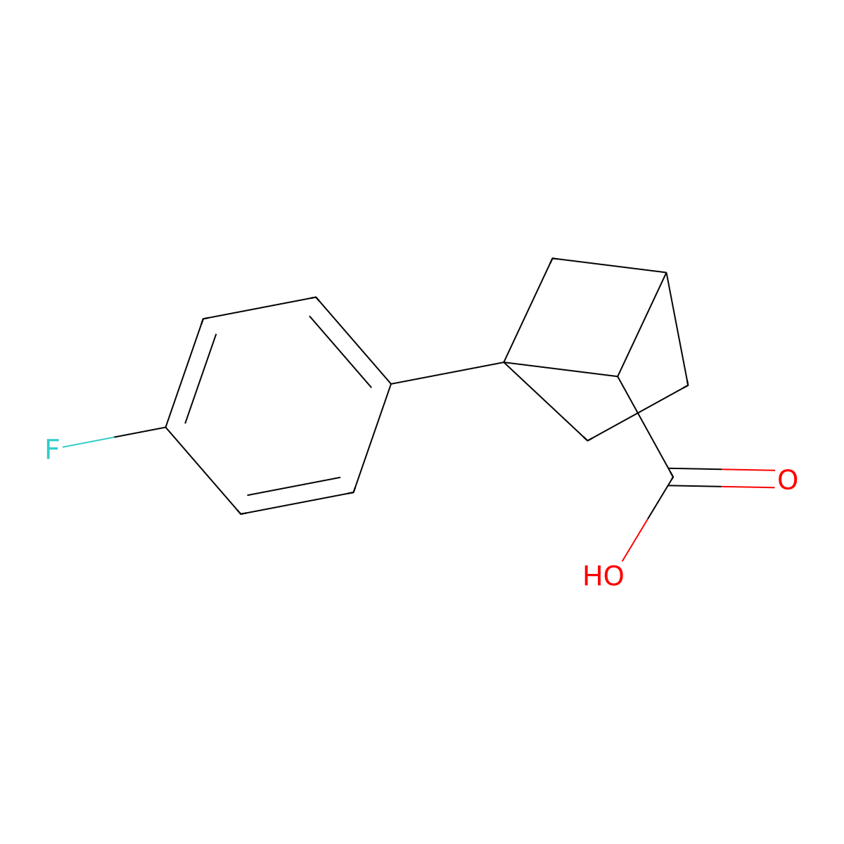1-(4-Fluorophenyl)bicyclo(2.1.1)hexane-5-carboxylic acid molecular structure, CAS 2166803-75-2