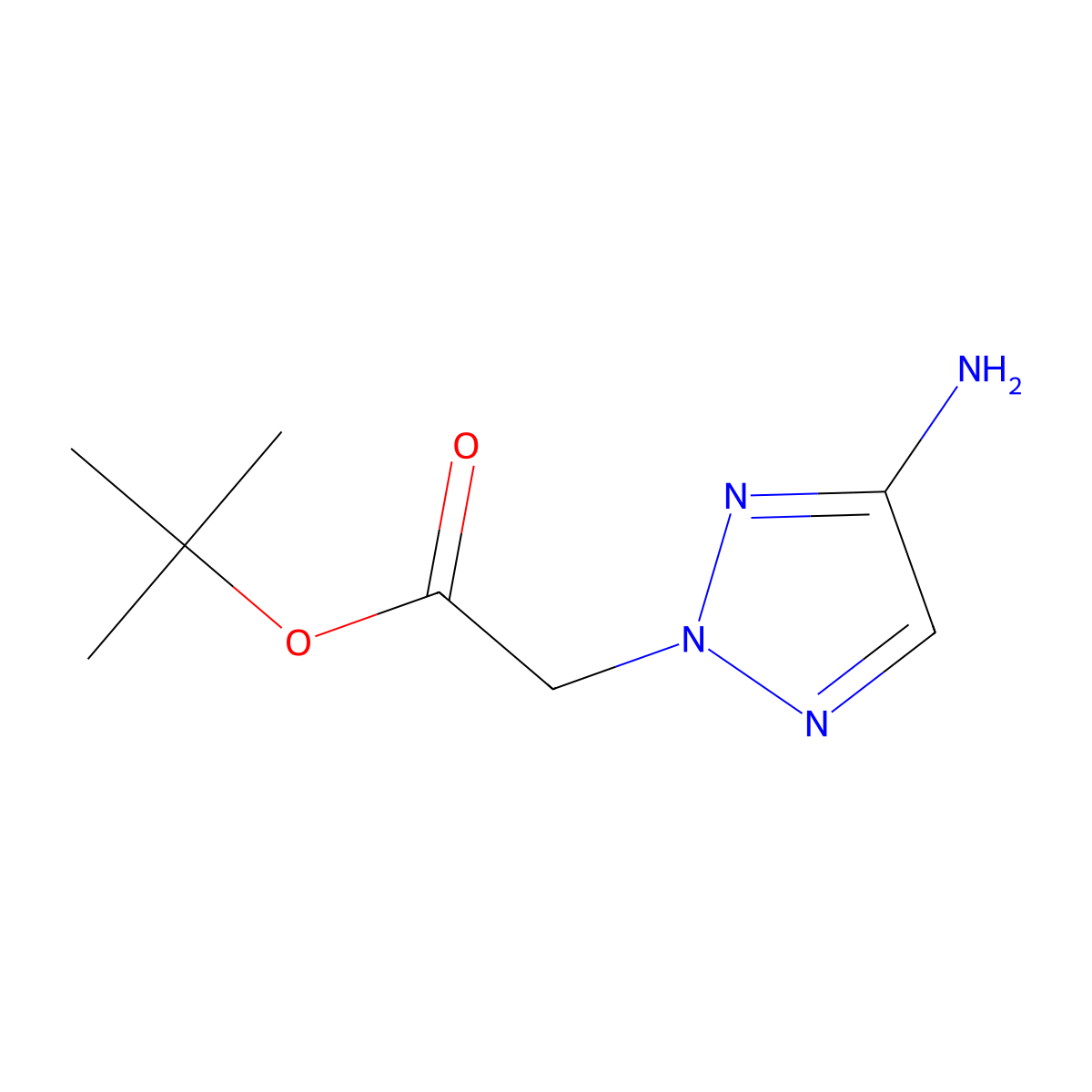 tert-butyl 2-(4-amino-2H-1,2,3-triazol-2-yl)acetate molecular structure, CAS 2166811-84-1